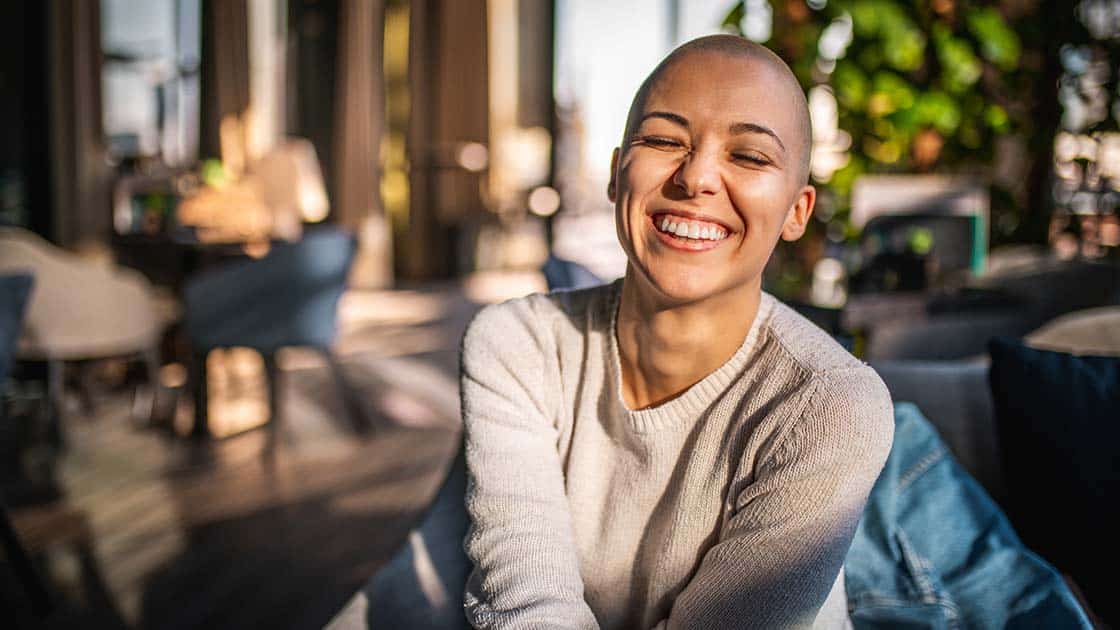 smiling lady outside