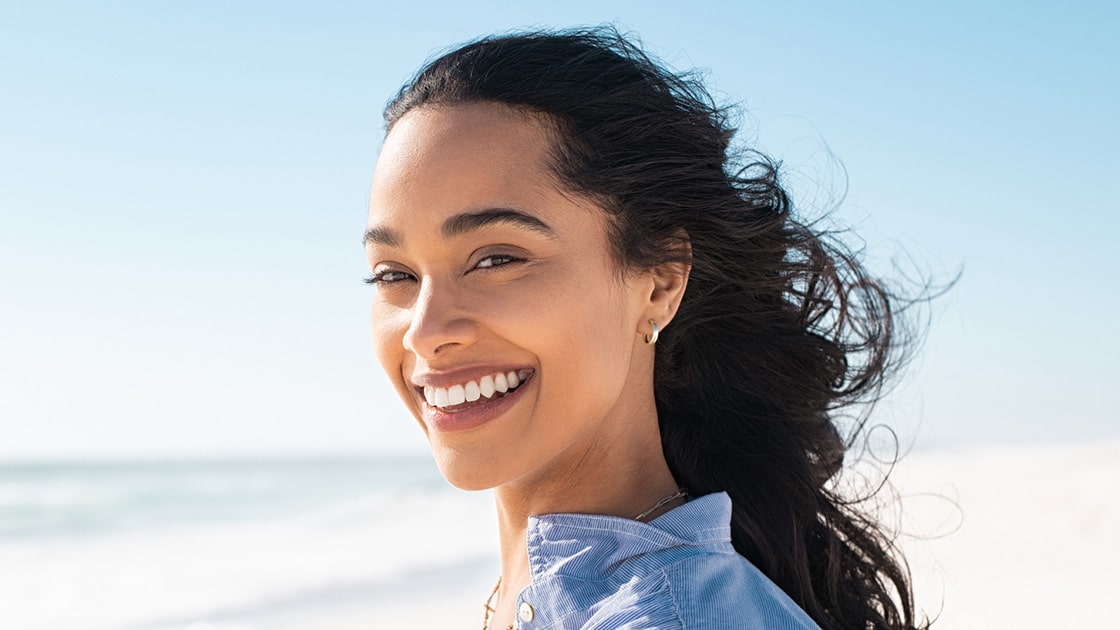 Woman smiling perfect smile