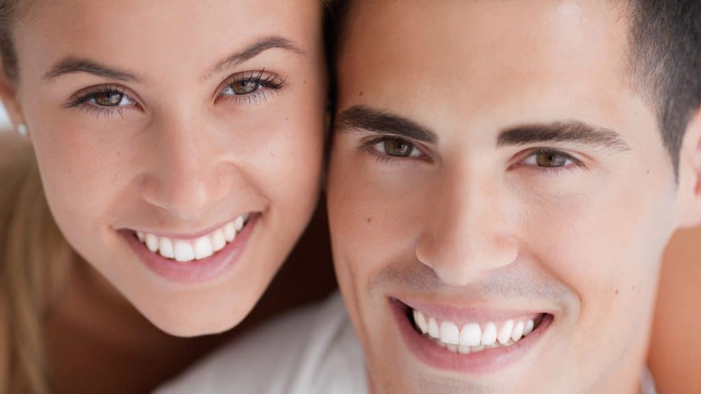 couple with very white teeth